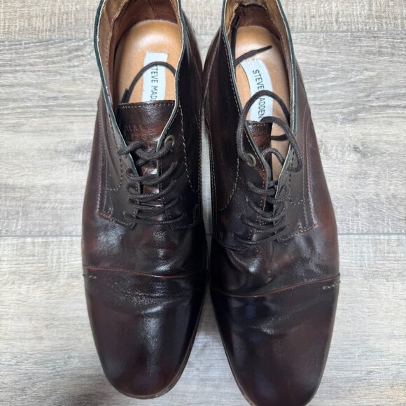 Steve Madden Brown Leather Chukka Boots Men's Size 12 - Picture 2 of 6